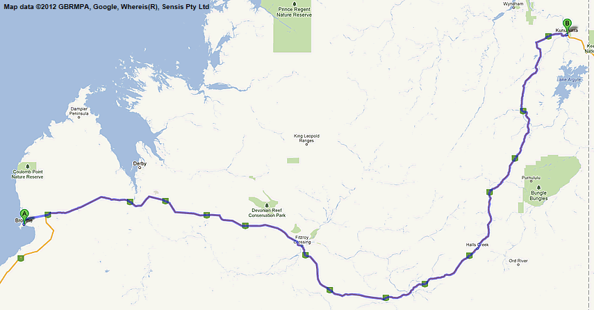 perth to darwin road map 3
