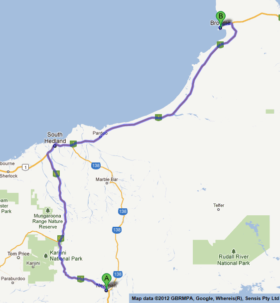 perth to darwin road map 2